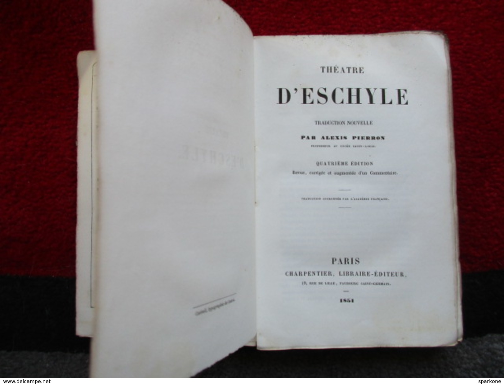 Théatre D'Eschyle (Aléxis Pierron) éditions Charpentier De 1853 - Autres & Non Classés