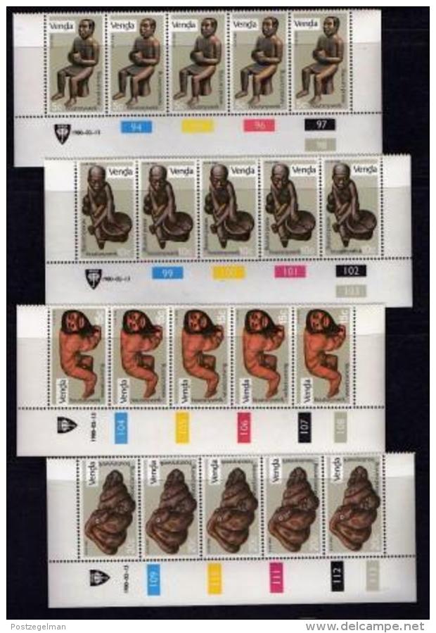 VENDA, 1980, Mint Never Hinged Stamps In Control Blocks, MI 22-25, Wood Carvings , X302 - Venda