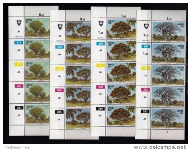 VENDA, 1982, Mint Never Hinged Stamps In Control Blocks, MI 62-65, Indigenous Trees, X312 - Venda