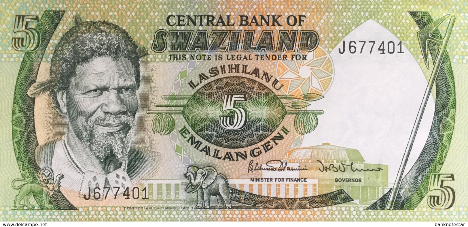 Swaziland 5 Emalangeni P-9b UNC - Swaziland