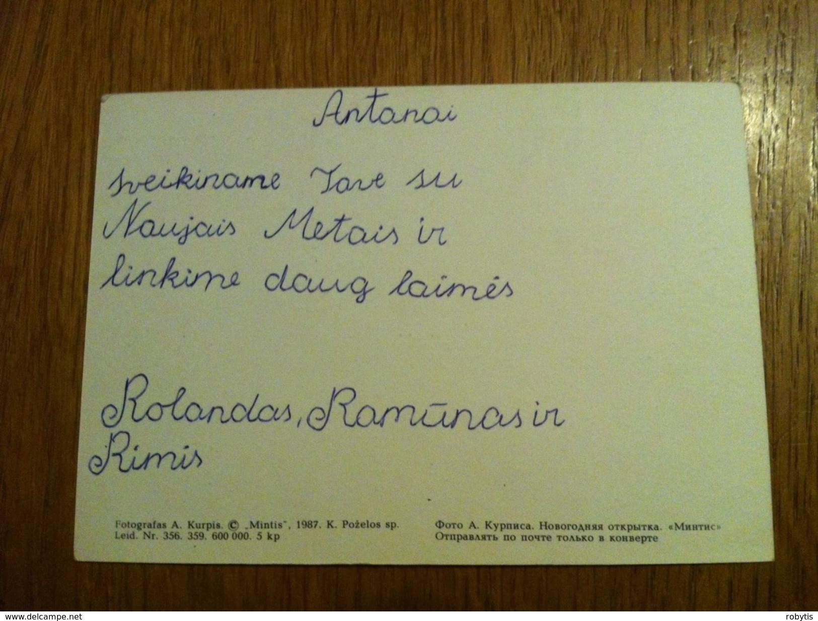 Postcard From Lithuania Russia USSR 1987  New Year - Año Nuevo