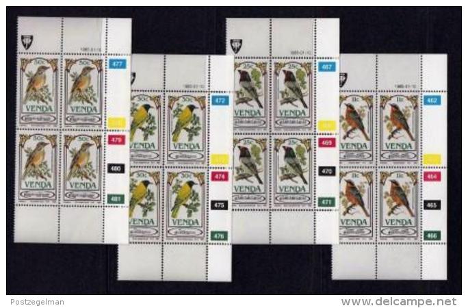 VENDA, 1985, Mint Never Hinged Stamps In Control Blocks, MI 103-106, Songbirds, X323 - Venda