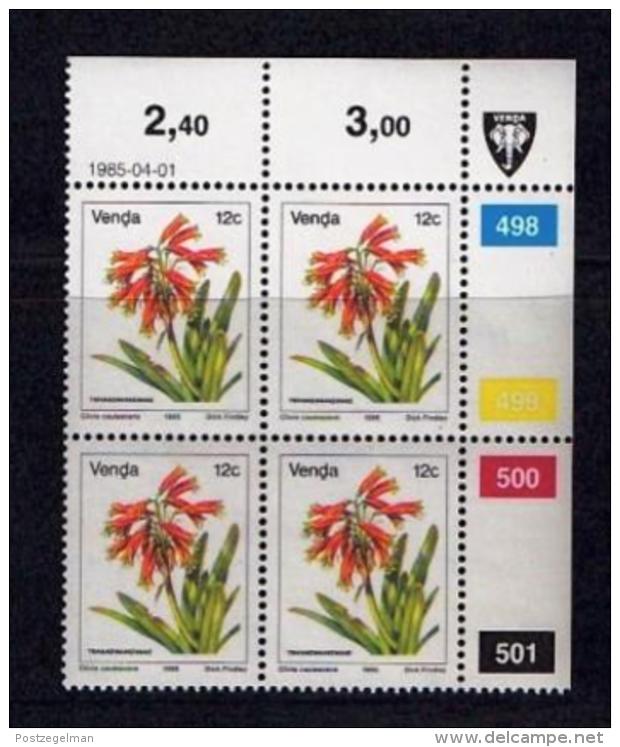 VENDA, 1985, Mint Never Hinged Stamps In Control Blocks, MI 111, Flower 12 Cent, X325 - Venda