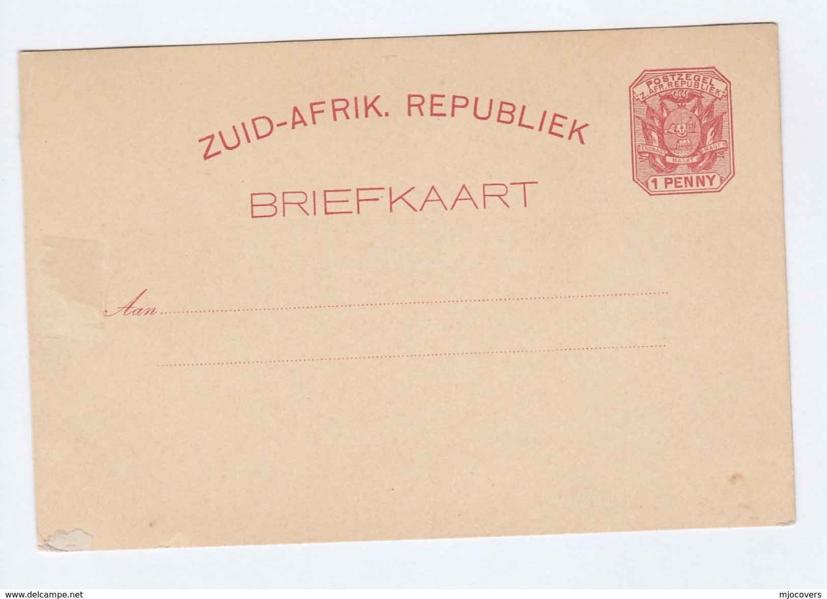 Old Transvaal Zuid Afrika Republiek POSTAL STATIONERY CARD Cover Stamps South Africa - Transvaal (1870-1909)