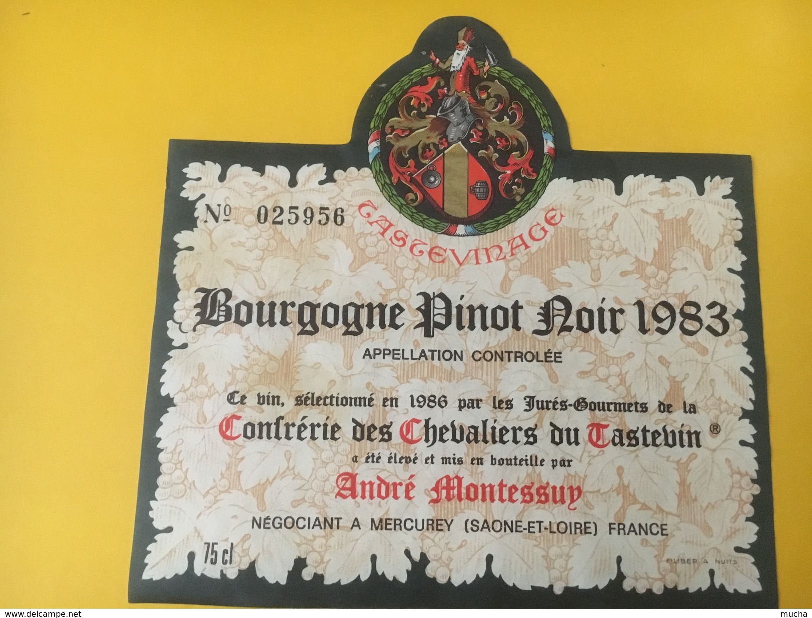4770 - Bourgogne Pinot Noir 1983 Tastevinage André Montessuy - Bourgogne