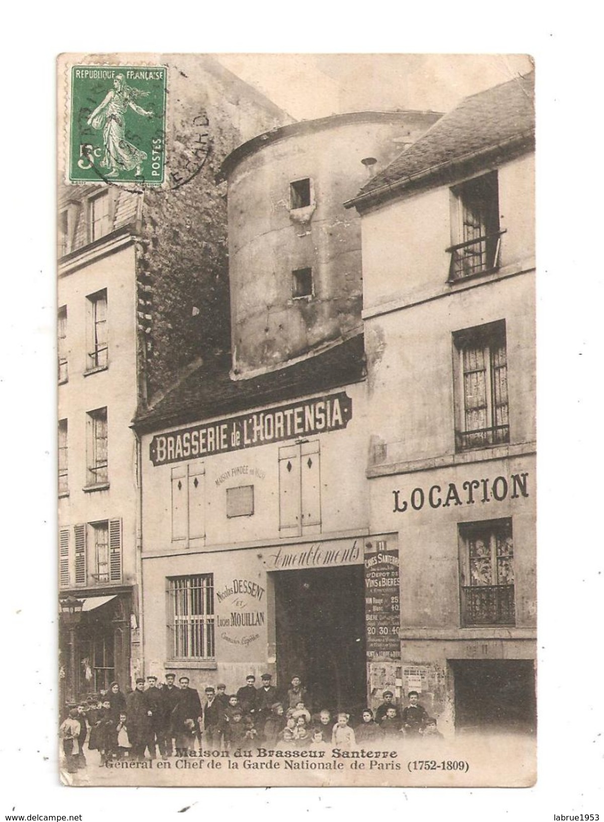 Paris-Maison Du Brasseur Santerre,Brasserie De L'Hortensia,général Chef ,garde Nationale,Rue De Reuilly; Rare.(C.305) - Arrondissement: 12