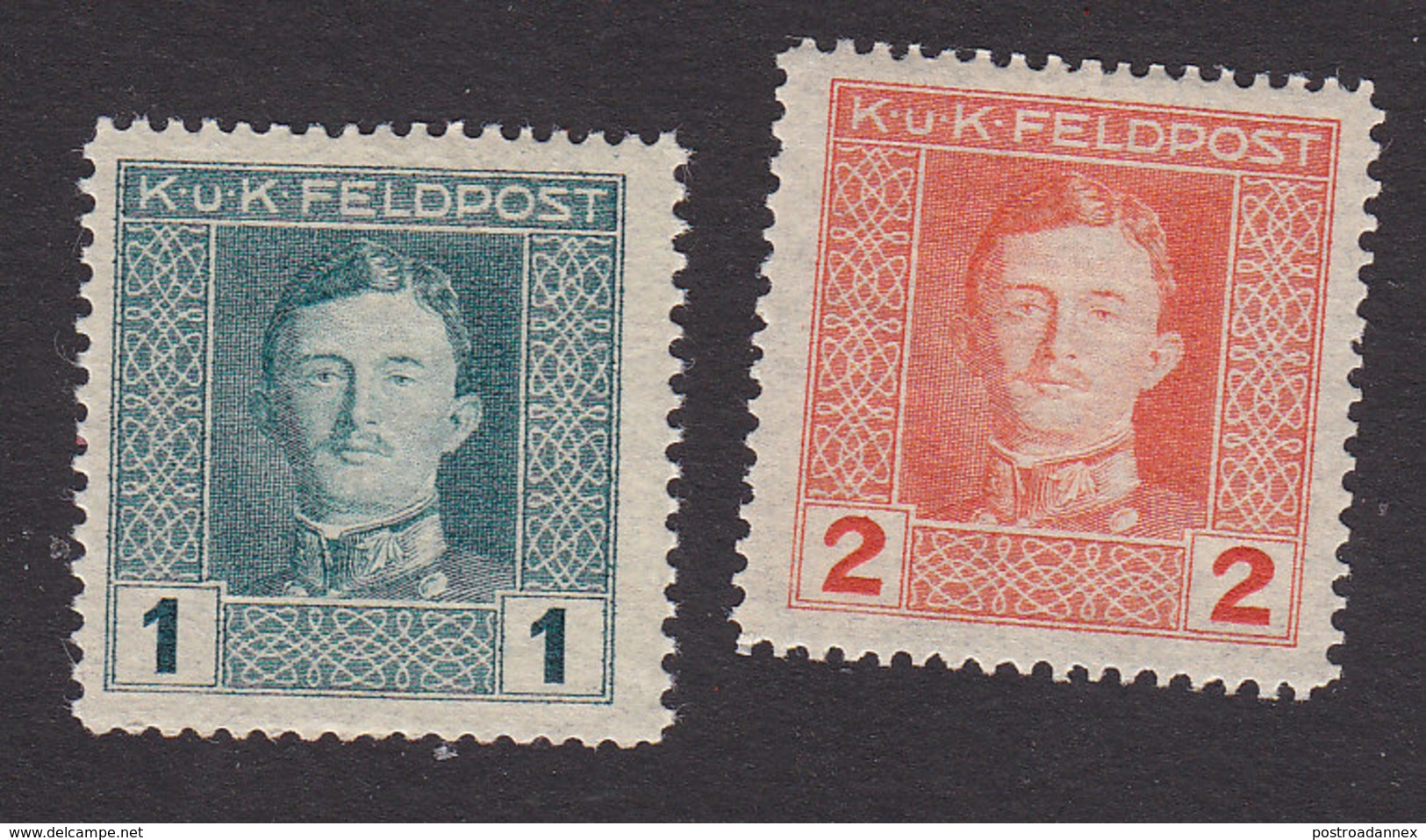 Austria, Scott #M49-M50, Mint Hinged, Military, Issued 1917 - Autres & Non Classés