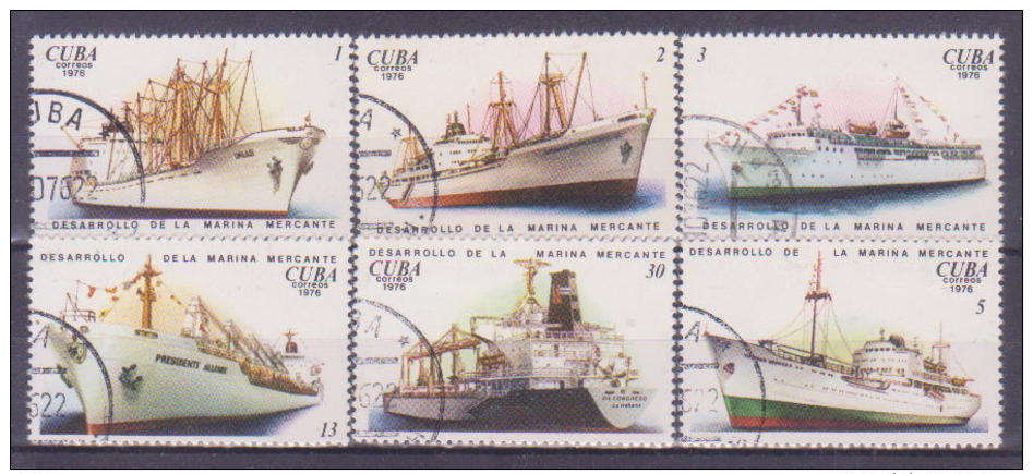 65-084  // CUBA -  1976   COMERCIAL  FLEET   Mi 2162/67 O - Used Stamps