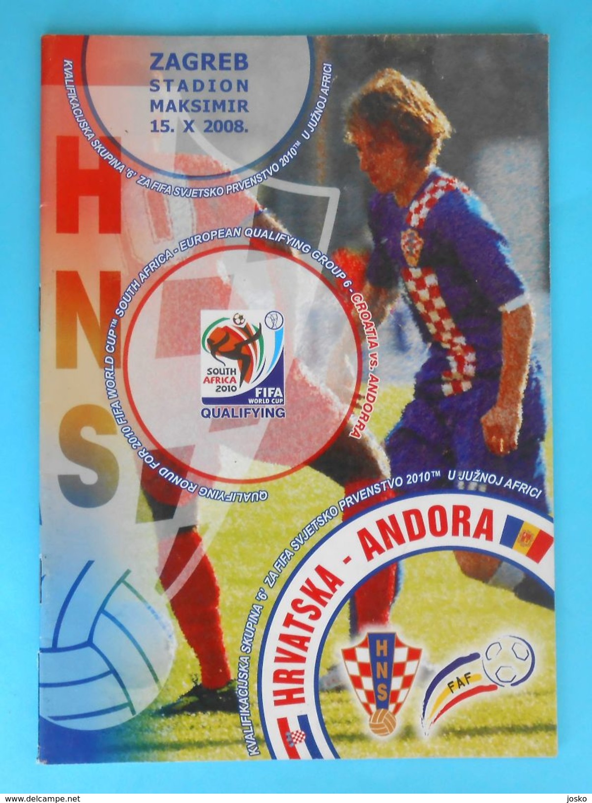 CROATIA V ANDORRA - 2010 FIFA WORLD CUP Qualif. Football Match Programme * Soccer Fussball Programm Programma Kroatien - Books