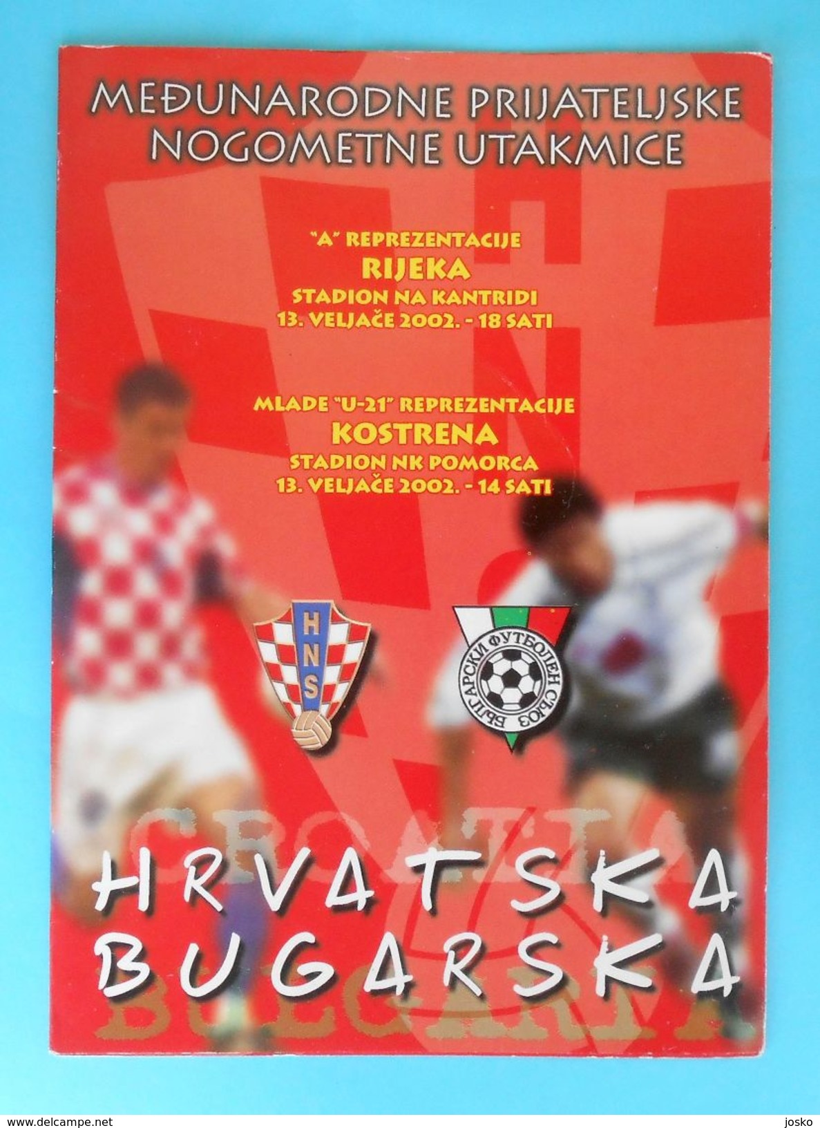 CROATIA V BULGARIA - 2002 Intern. Football Match Programme Soccer Fussball Programm Programma Programa Kroatien Croazia - Boeken