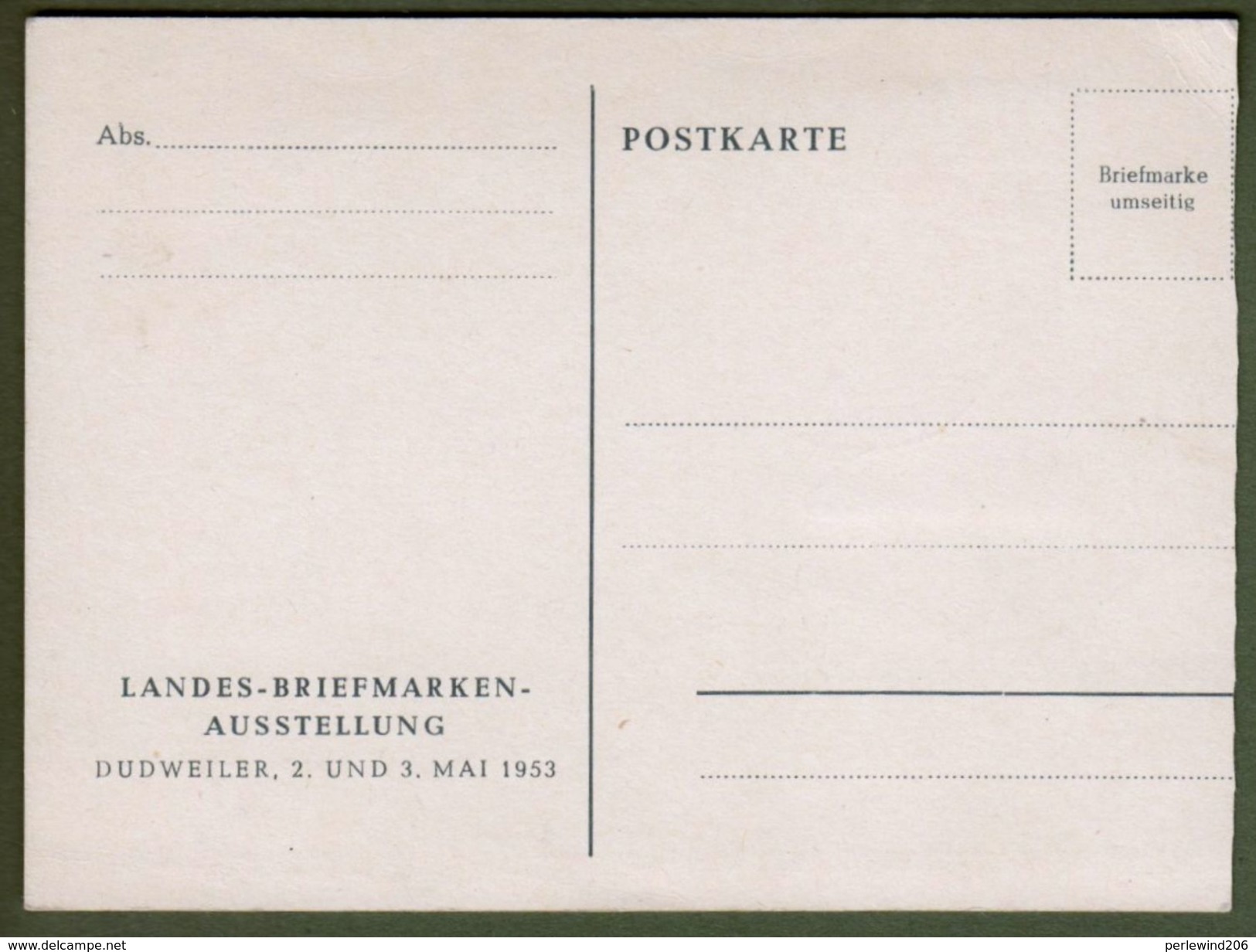Saarland: Sonderkarte Mi-Nr. 349: " Tag Der Briefmarke 1954 ", Gestempelt !       X - Gebraucht