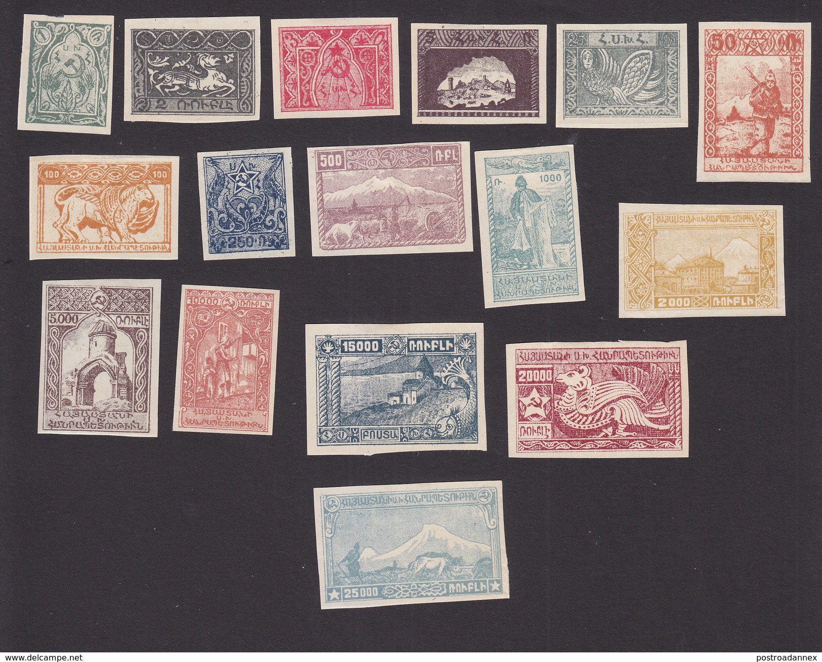 Armenia, Scott #278-293, Mint NoGum, Scenes And Symbols Of Armenia, Issued 1921 - Armenia