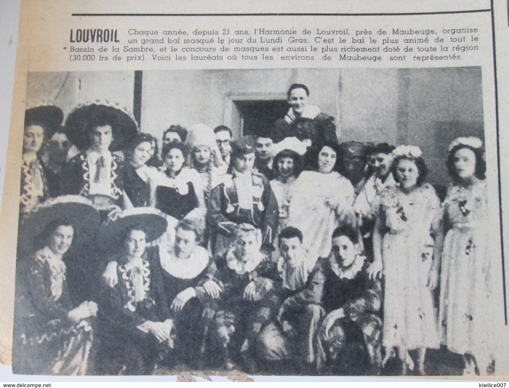 1951 LOUVROIL   L Harmonie De Louvroil Bal Masqué Du Mardi Gras - Louvroil