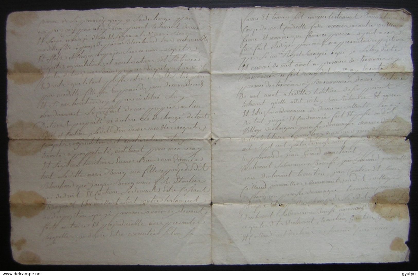 1786 Charente, Paroisse D'Aumagne Village De Chagnon Joli Document Relatif à La Veuve Brahomet - Manuscrits