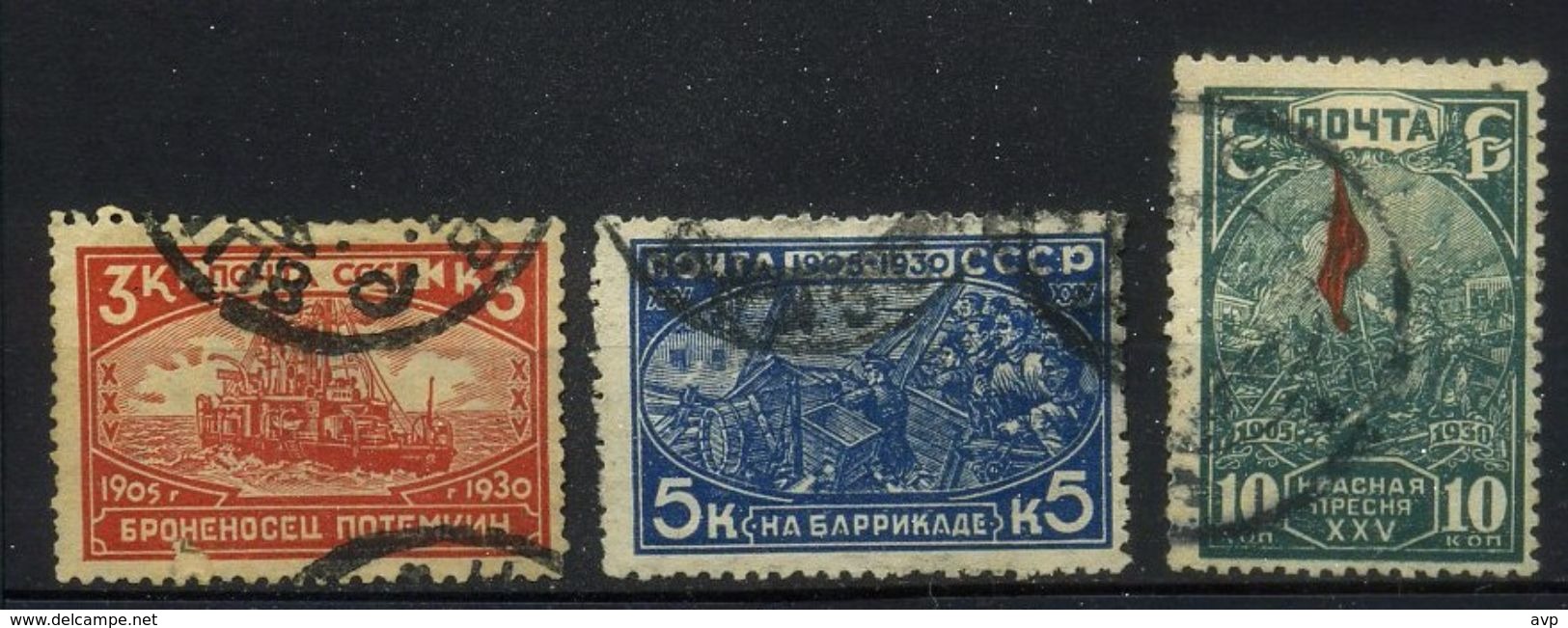 USSR 1930 Michel 394-396 25th Anniversary Of Revolution Used - Usati