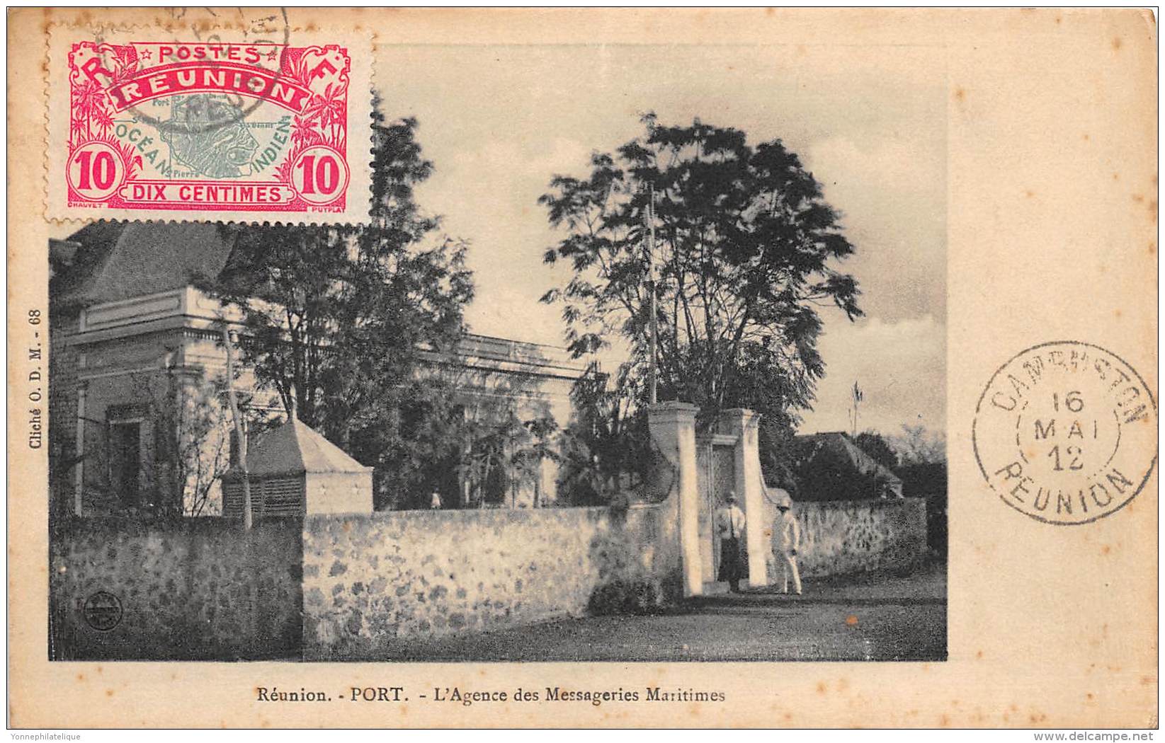 LA REUNION - Topo / Port - L'agence Des Messageries Maritimes - Léger Défaut - Reunion