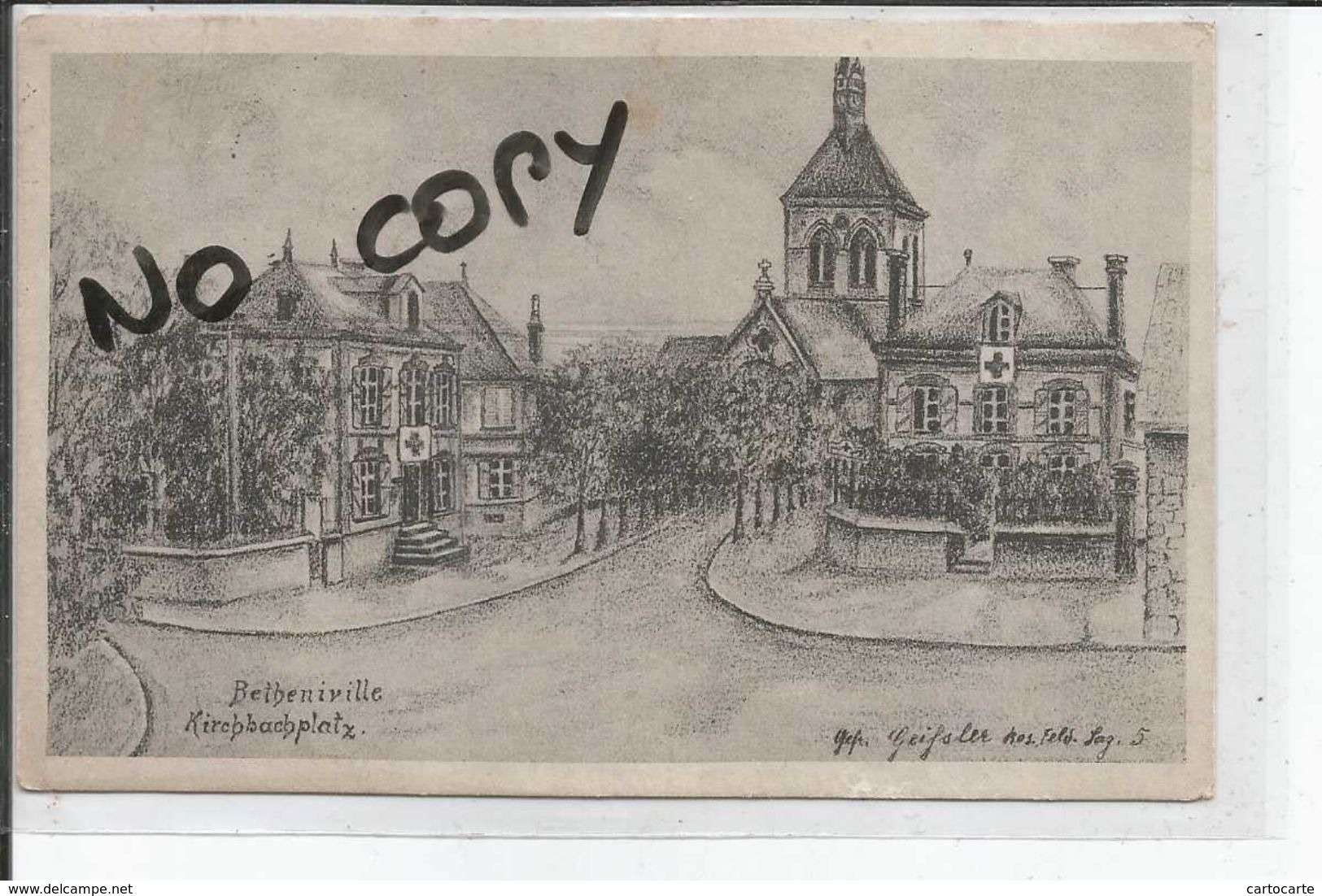 51 BETHENIVILLE KIRCHBACHPLATZ Carte Dessinee - Bétheniville