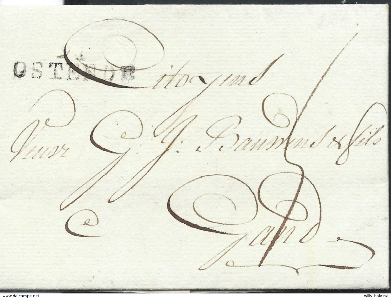 L An 8 Marque 9I/OSTENDE + "5" Pour Gand - 1794-1814 (Periodo Frances)