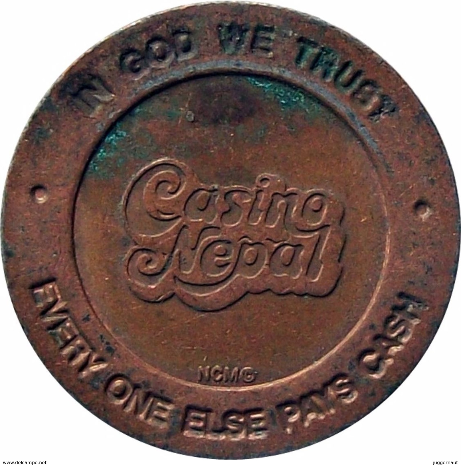 CASINO NEPAL GAME TOKEN COIN BRONZE ND VERY FINE VF - Casino