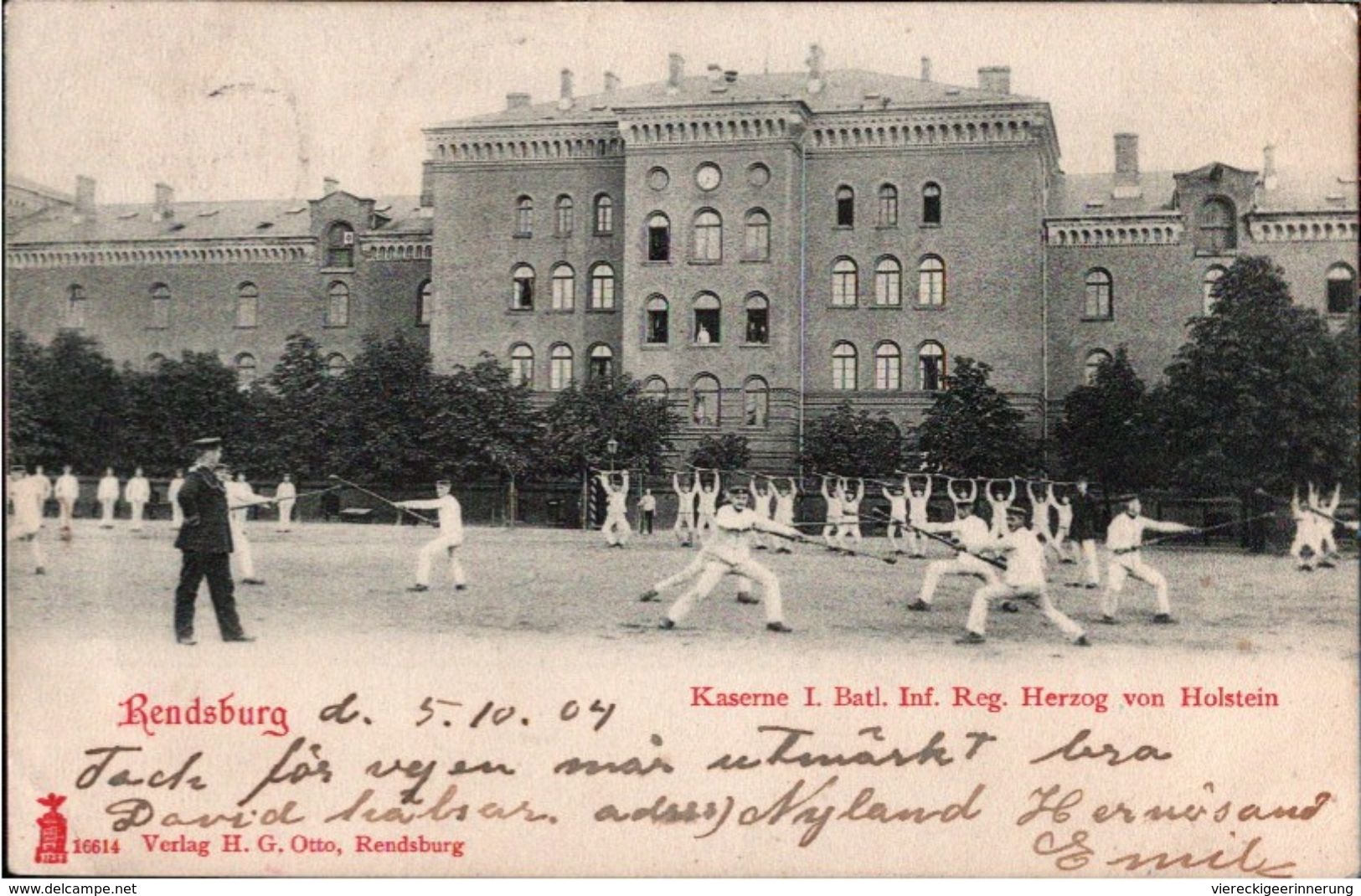 ! Alte Ansichtskarte Rendsburg, Kaserne, Militaria, 1904 - Rendsburg