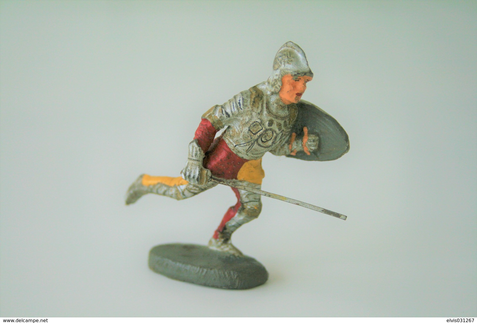 Elastolin, Lineol Hauser, Knight / Crussader - Knight Running, 1950, Vintage Toy Soldier - - Figurines