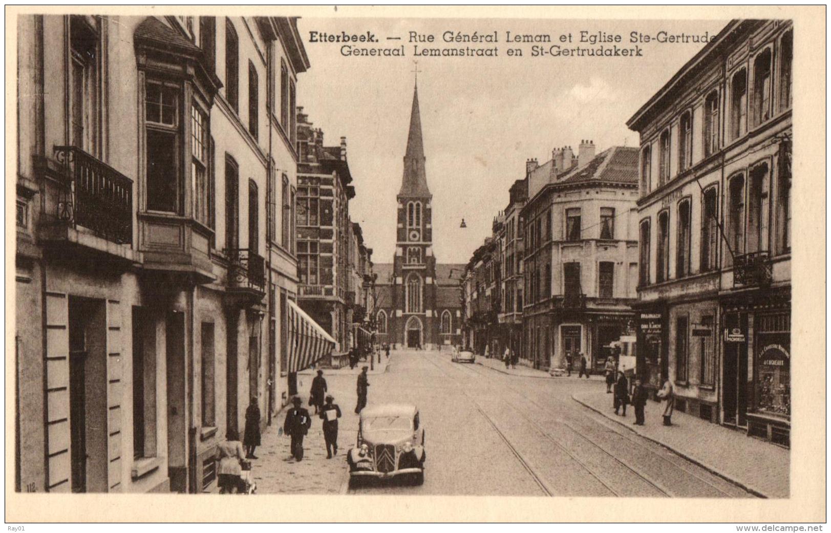 BELGIQUE - BRUXELLES - ETTERBEEK - Rue Général Leman Et Eglise Ste-Gertrude - Generaal Lemanstraat En St-Gertrudakerk. - Etterbeek