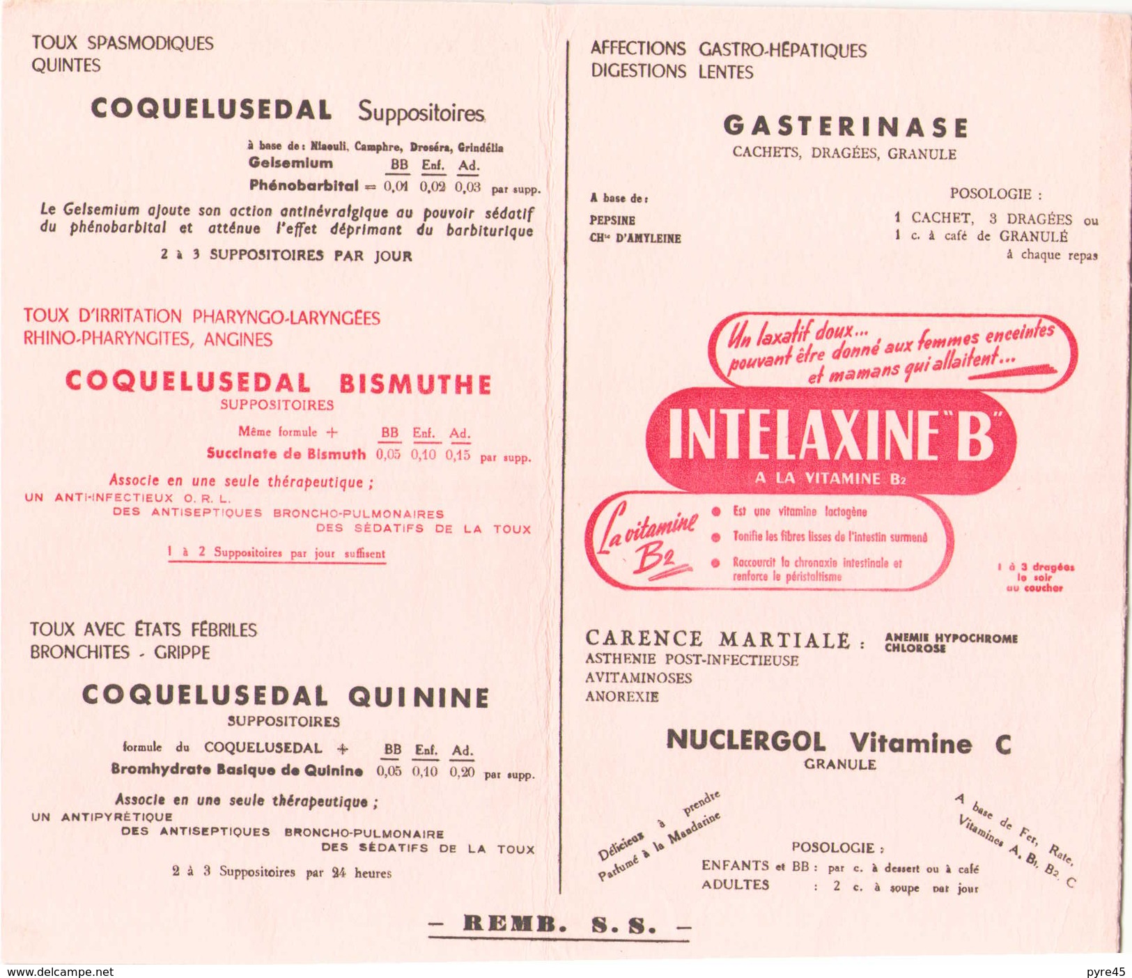 France Buvard Laboratoires Des Réalisations Thérapeutiques Elerté ( Pliure ) 21 Cm X 13 Cm - Produits Pharmaceutiques