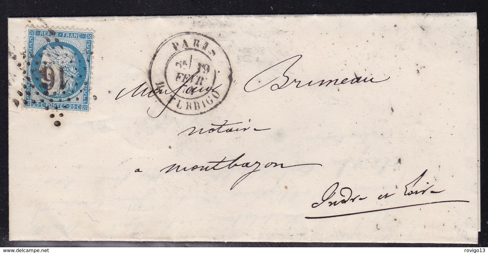 Paris, étoile 16 R. Turbigo - Cote 80 &euro; - 1849-1876: Période Classique