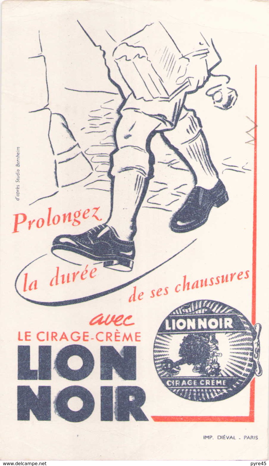 France Cirage Lion Noir ( Pliure )20,5 Cm X 11,5 Cm - C