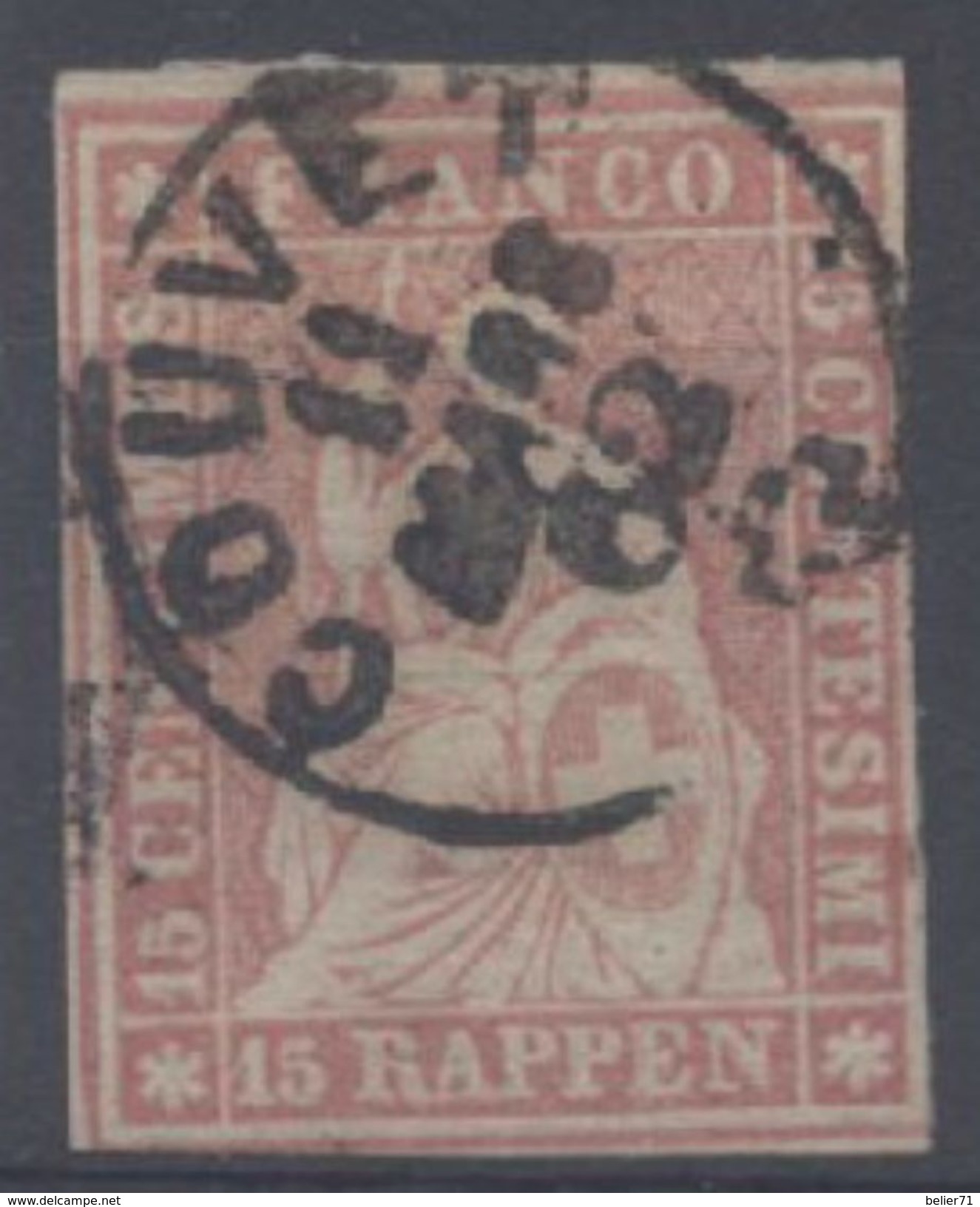 Suisse : N° 28a Oblitéré Année 1854 - Used Stamps