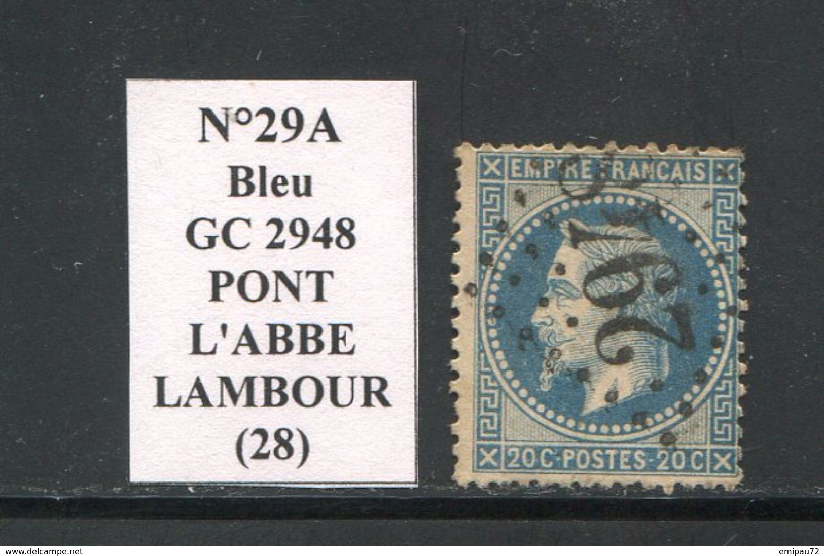 FRANCE- Y&T N°29A- GC 2948 (PONT L'ABBE LAMBOUR 28) - Autres & Non Classés