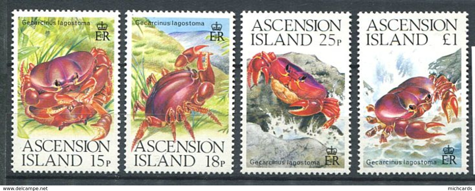 206 ASCENSION 1989 - Yvert 482/85 - Crabe De Terre - Neuf ** (MNH) Sans Trace De Charniere - Ascension (Ile De L')