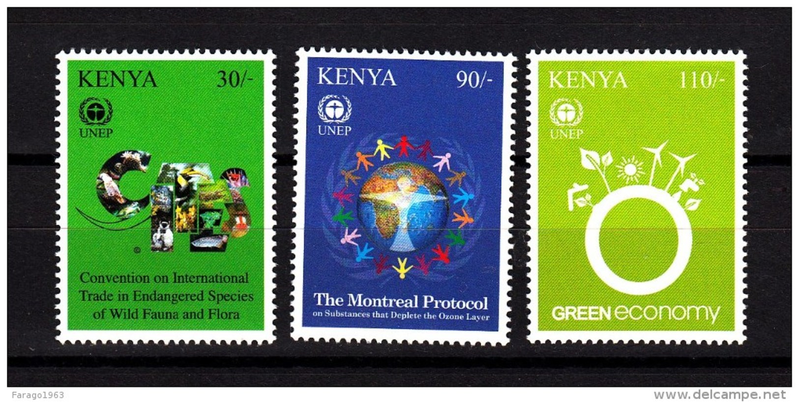 2012 Kenya  UNEP 40th Anniversary Series Two GREEN Environment Wind CITES Ivory MNH - Kenia (1963-...)