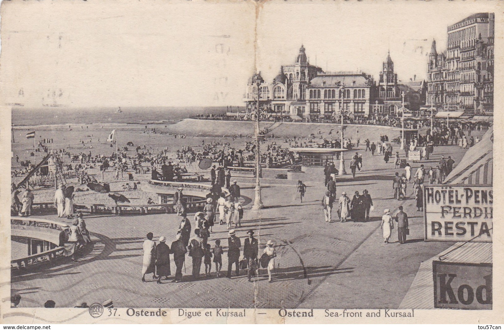 OOSTENDE - BELGIQUE - CPA ANIMÉE DE 1937. - Oostende