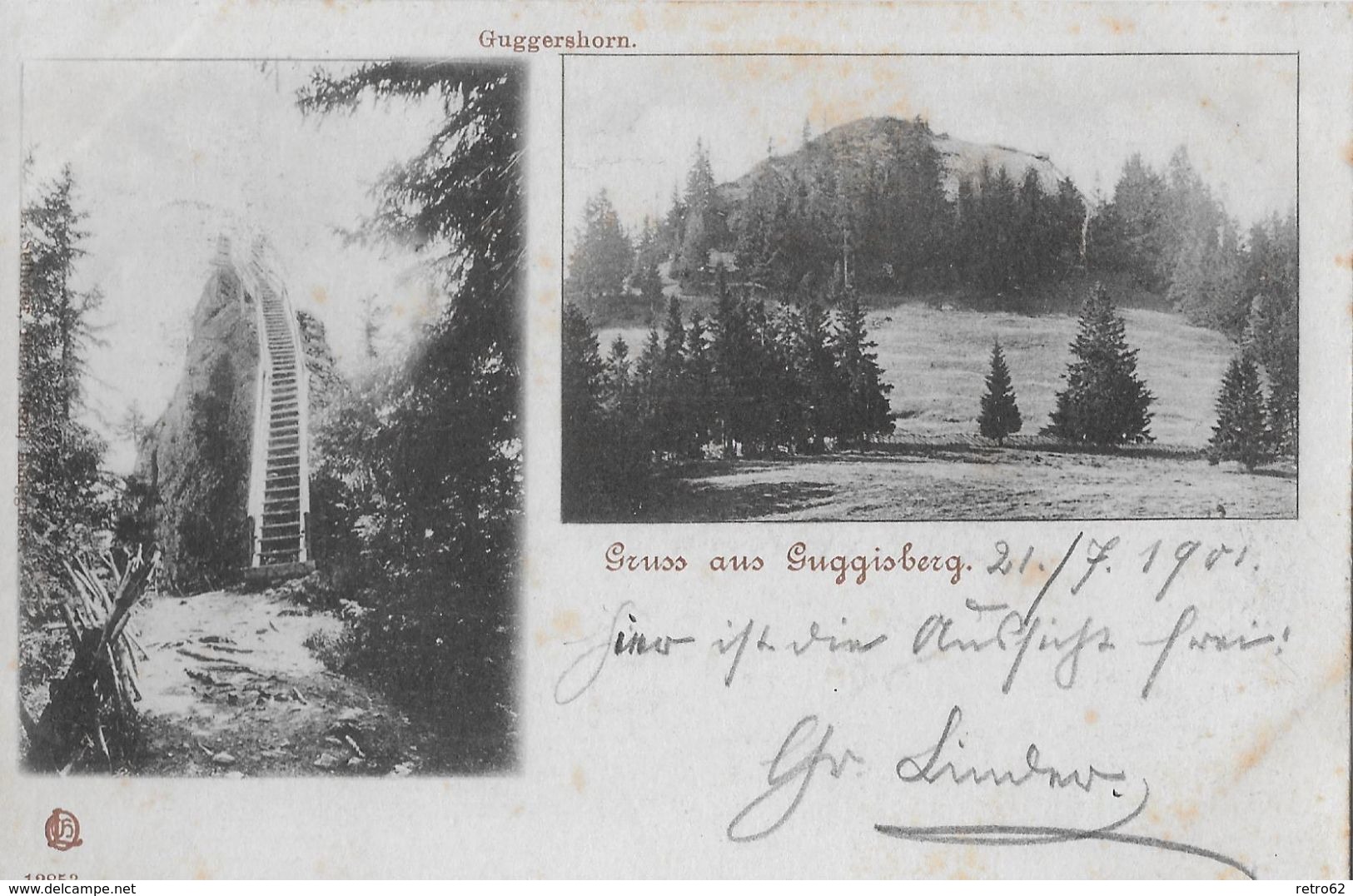 GRUSS AUS GUGGISBERG &rarr; Mehrbild Karte Mit Dem Guggershorn Anno 1901 - Guggisberg