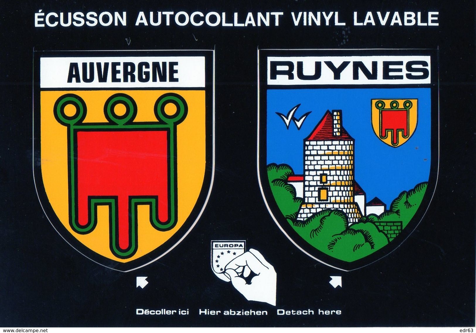 Thèmes > Non Classés  Adhésif Auvergne RUYNES - Autres & Non Classés