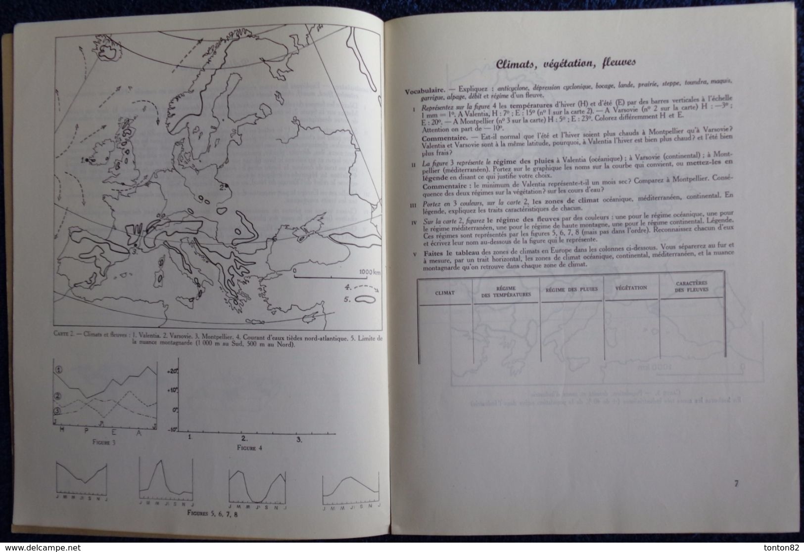 Debesse & Rosso -T.P. Et Exercices De Géographie - L' EUROPE Classe De 4e - J.B. Baillière Et Fils, Éditeurs - ( 1964 ) - Schede Didattiche