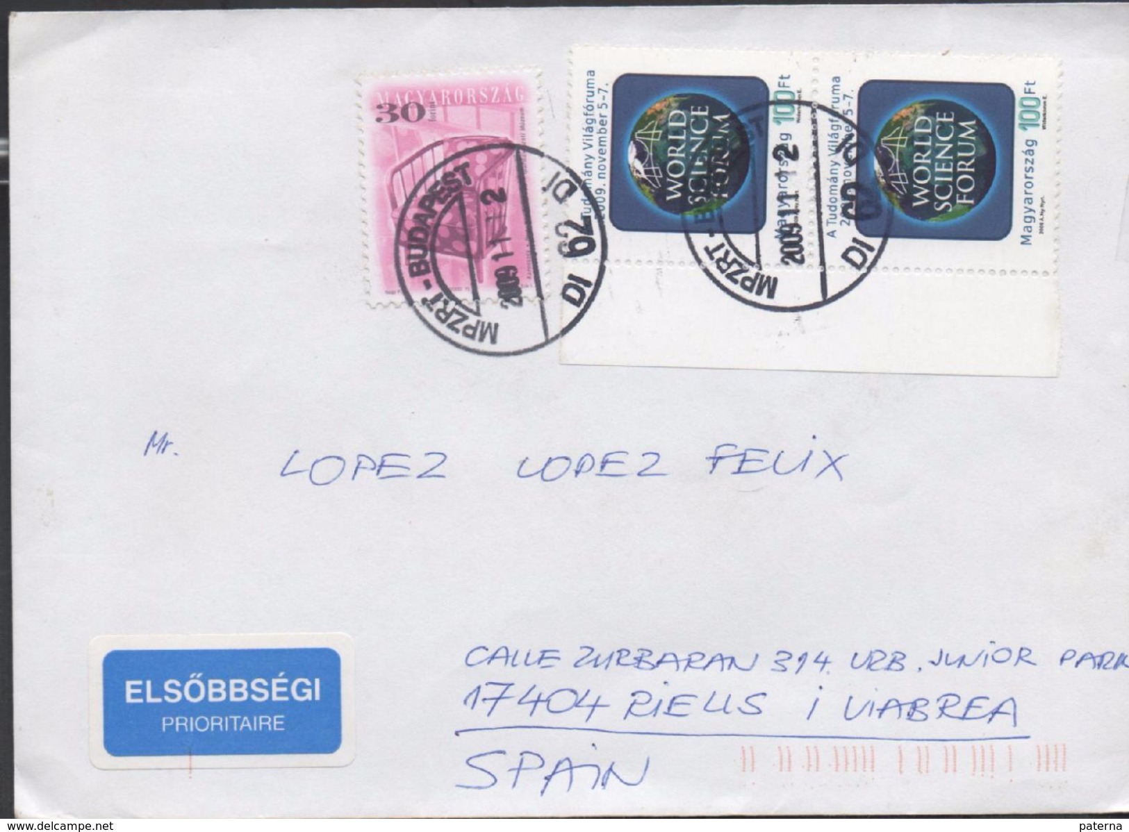 3161   Carta Aerea, Budapest 2009 Hungria - Storia Postale