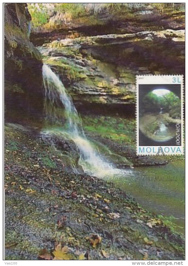 SAHARNA WATERFALL, CLEAN WATERS, CM, MAXICARD, CARTES MAXIMUM, 2001, MOLDOVA - Moldova