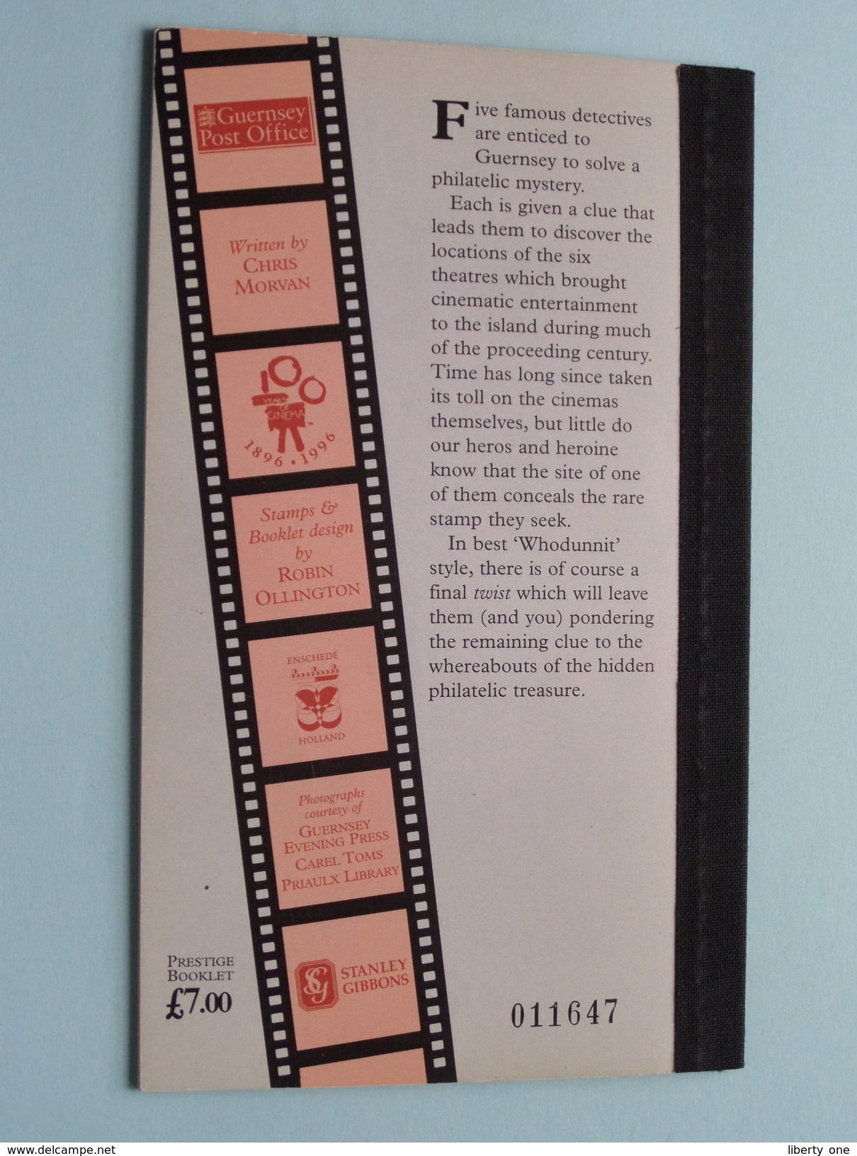 100 YEARS of CINEMA in GUERNSEY ( Guernsey Post Office ) PRESTIGE BOOKLET ( N° 011647 ) !!
