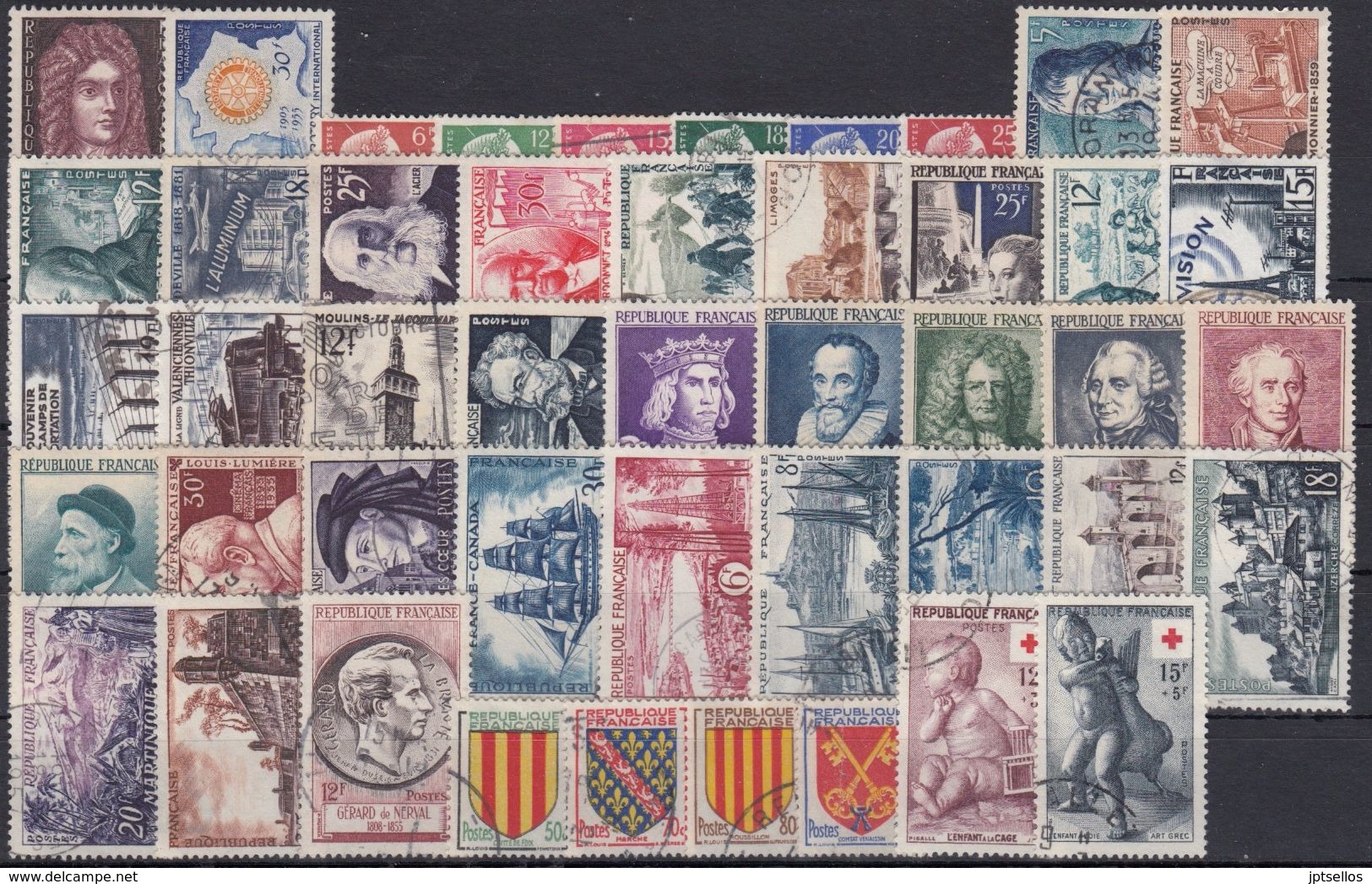 FRANCIA 1955 Nº 1008/1049 AÑO COMPLETO USADO - 1950-1959