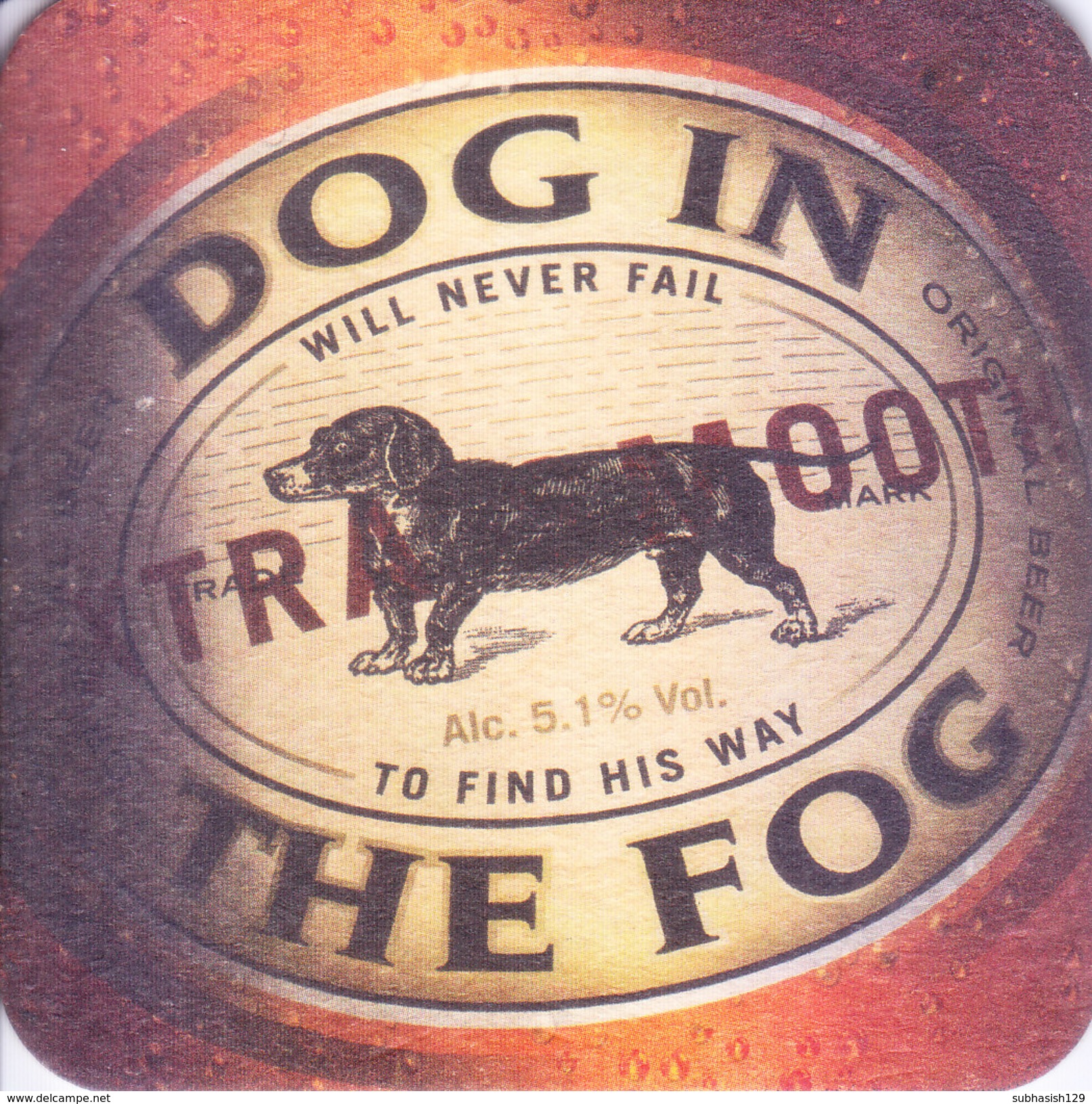 COASTER - PREPARED BY HARD CARD BOARD - DOG IN THE FOG - Other & Unclassified