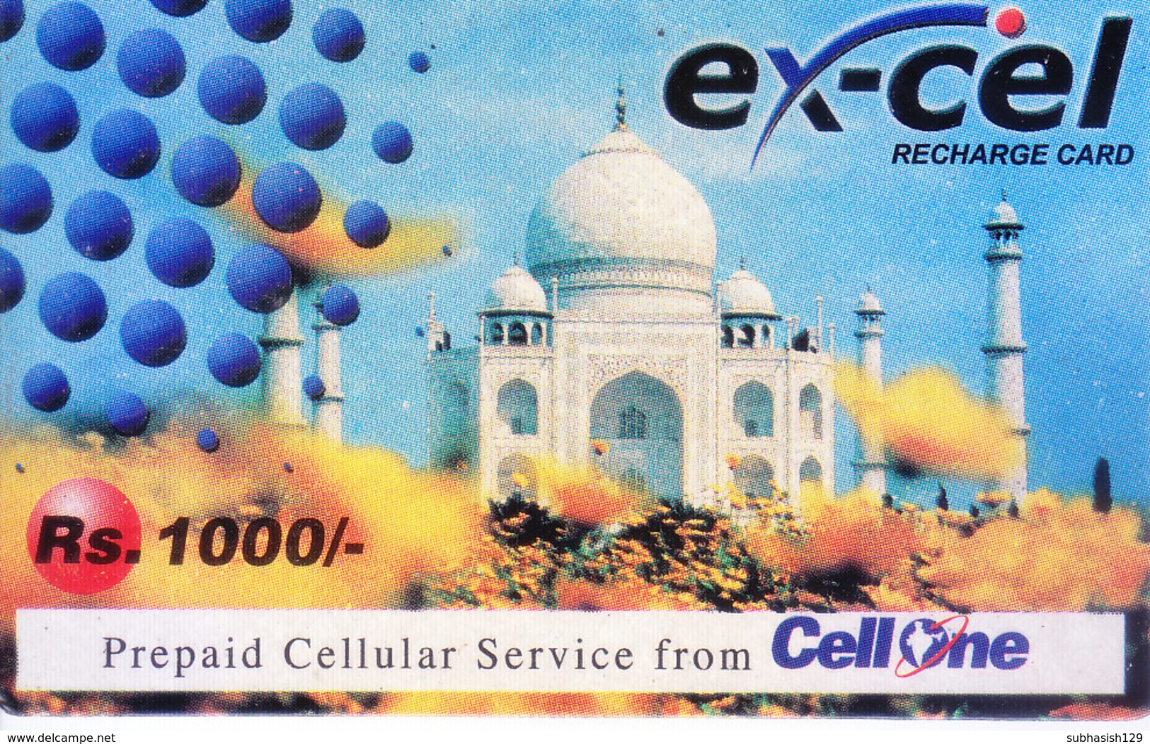 MOBILE / TELEPHONE CARD, INDIA - BSNL, EXCEL, RS. 1000 RECHARGE CARD - Other & Unclassified