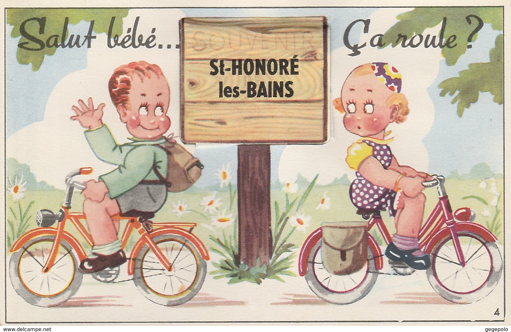 St-HONORE LES BAINS - Carte à Système ( 10 Vues ) - Salut Bébé ....Ca Roule ? - Saint-Honoré-les-Bains