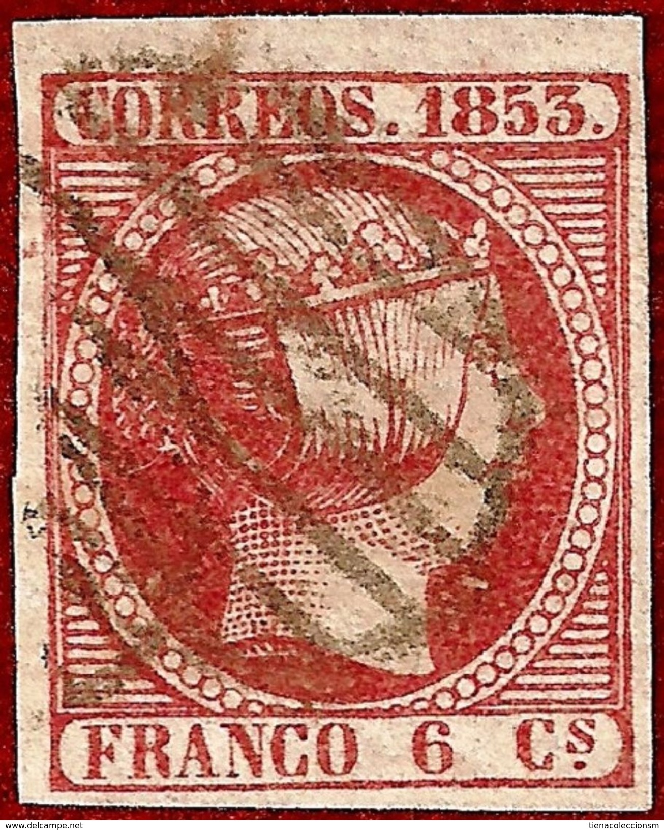 España. Edifil N.º 17a Usado, Rosa Carminado. - Usati