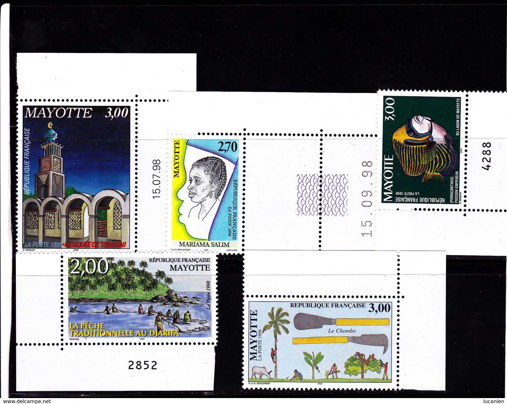 Mayotte 1998 Timbres N°  Neufs ** 57-58-59-60-61 Neufs **- Voir Verso Et Descriptif" - Unused Stamps