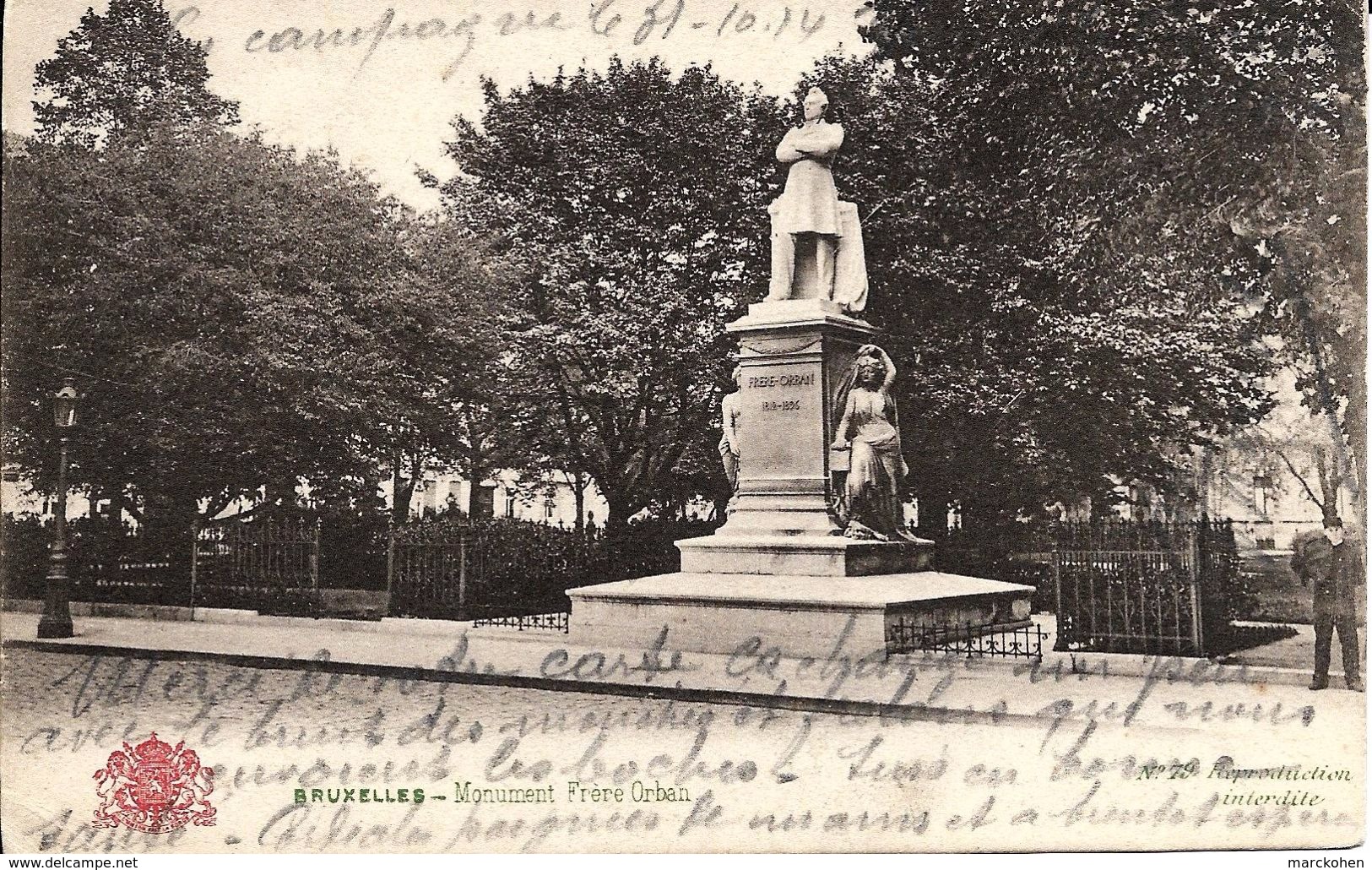 BRUXELLES (1040) : MONUMENT FRERE-ORBAN, Au Square Frère-Orban à Etterbeek. CPA Précurseurs. - Etterbeek