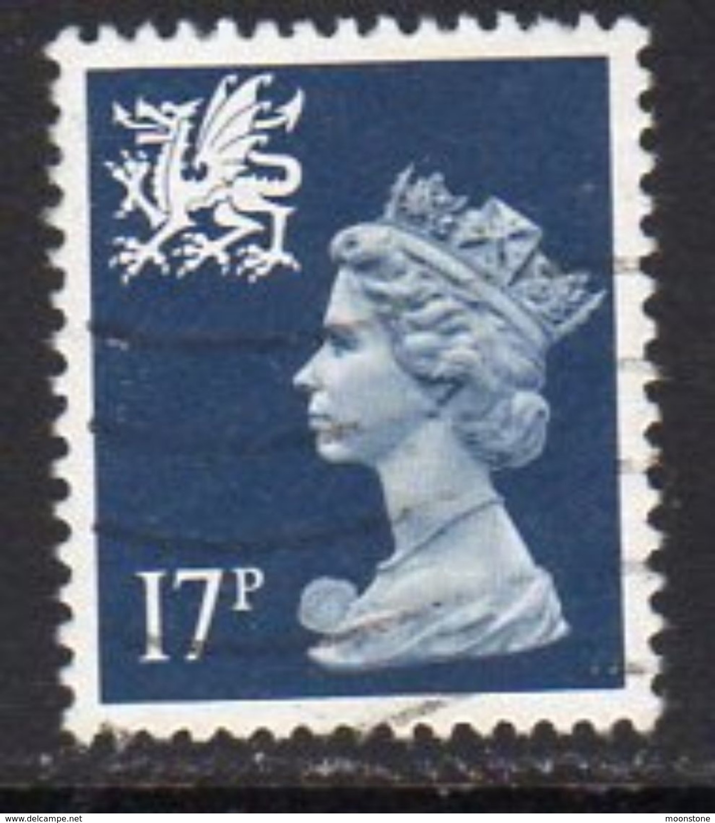 GB Wales 1971-93 17p Deep Blue Questa Regional Machin, Used, SG 45 - Wales