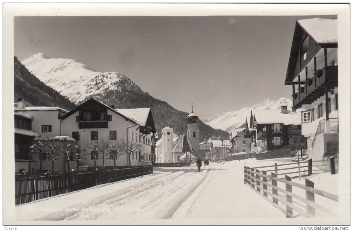ST.ANTON Am Arlberg - Winteraufnahme, Fotokarte Gel.193? Nach Salzburg, 3x4 Gro Frankierung - St. Anton Am Arlberg