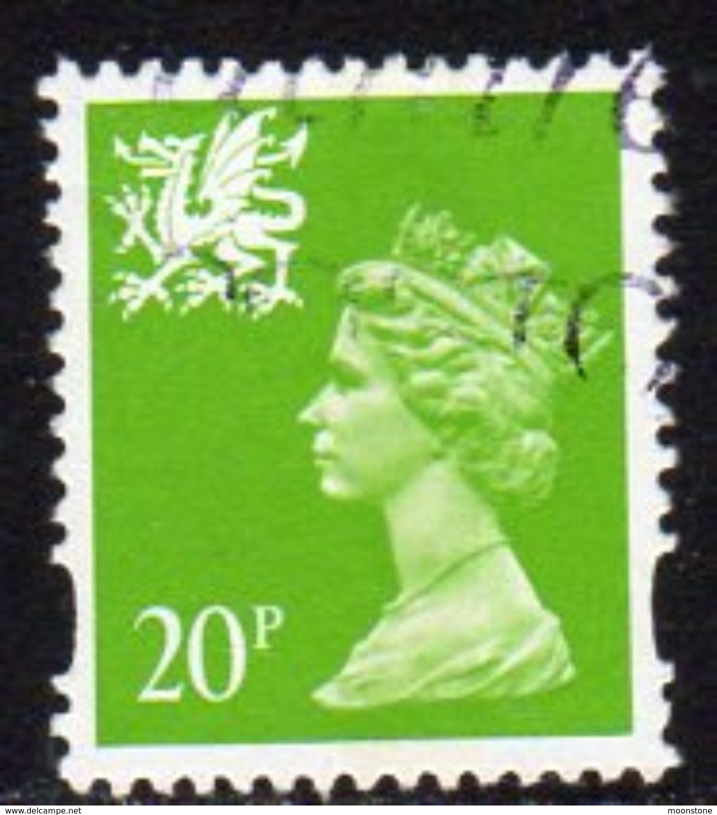 GB Wales 1993-6 20p Elliptical Regional Machin, Used, SG 72 - Wales